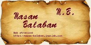 Mašan Balaban vizit kartica